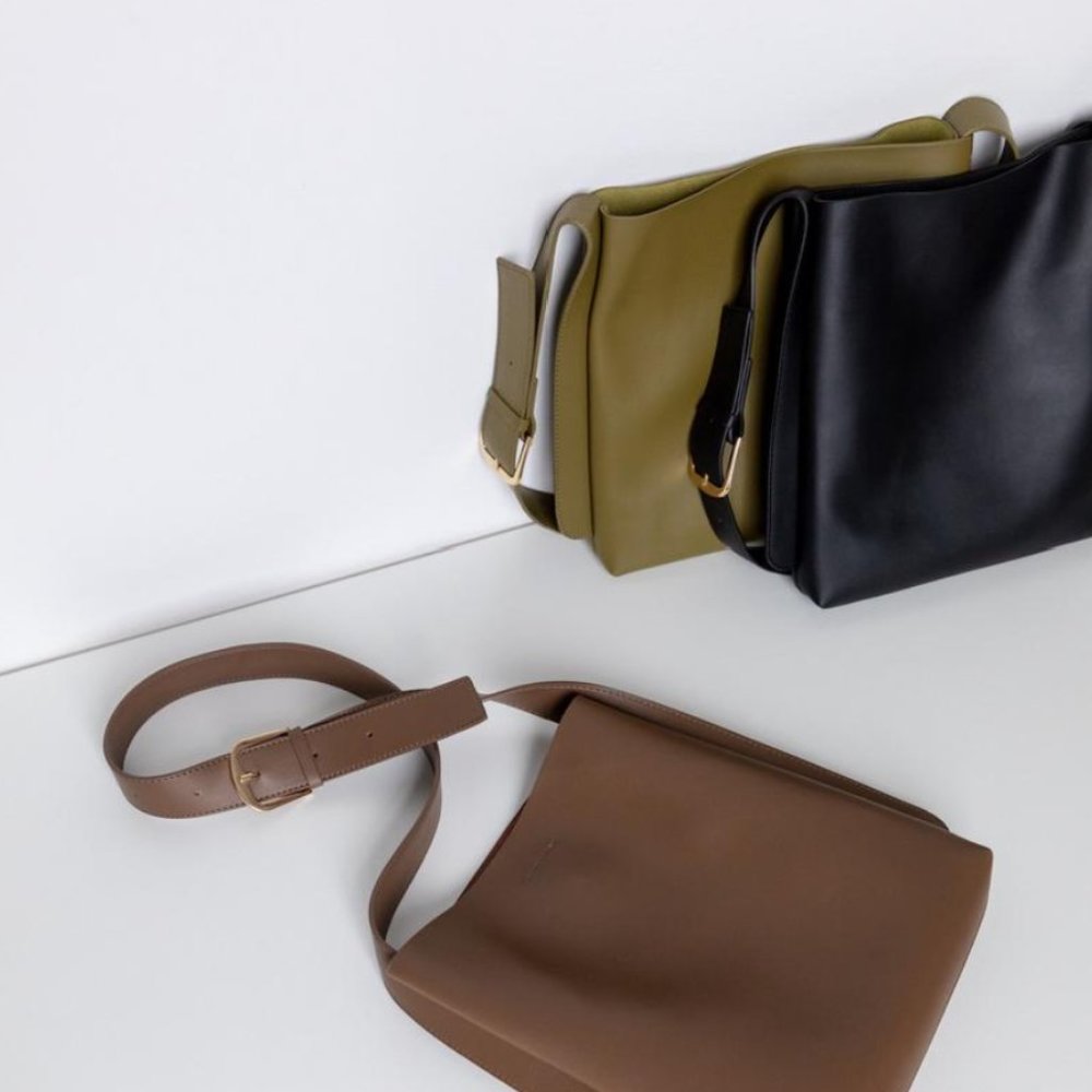 Minimalist Olive Vegan Tote Bag